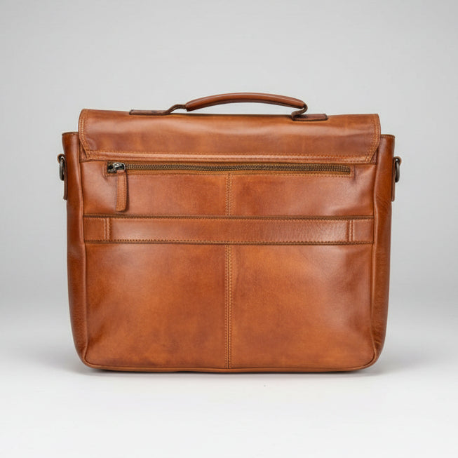 MET Premium Leather Laptop Messenger Bag-2