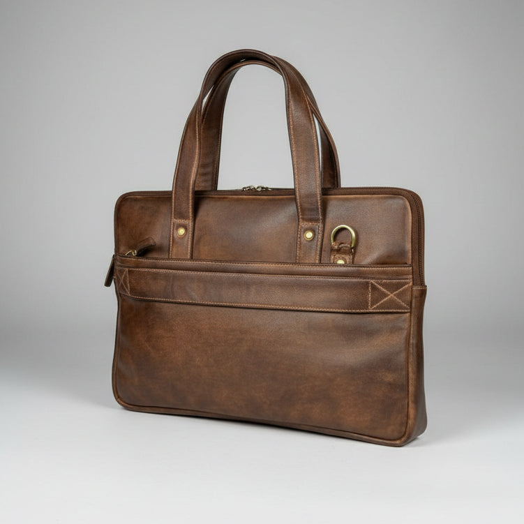Slim Leather Laptop Briefcase-2