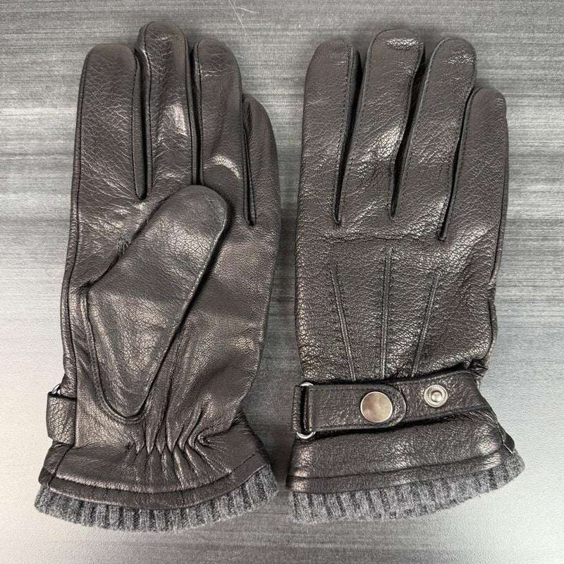 Men's Black Goat Leather Gloves-2