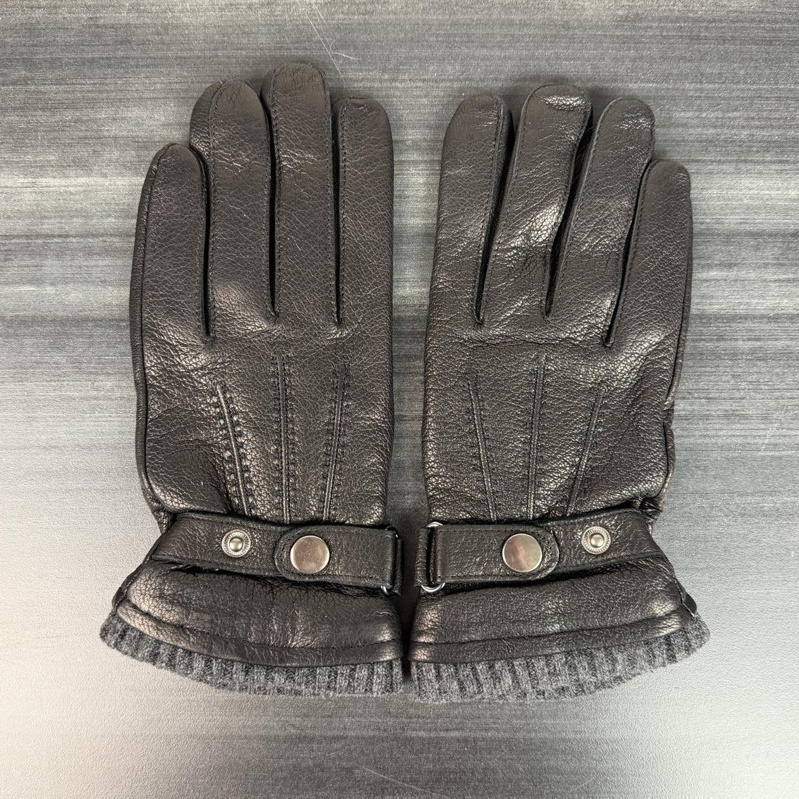 Men's Black Goat Leather Gloves-4
