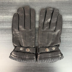 Men's Black Goat Leather Gloves-4