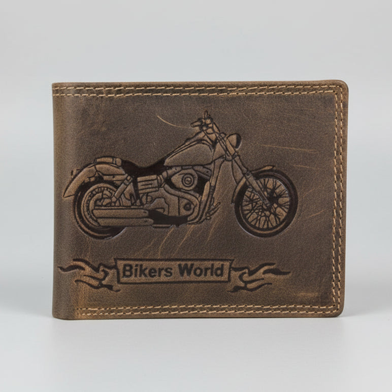 Viceroy Men's Bike Embossed Leather Wallet-5