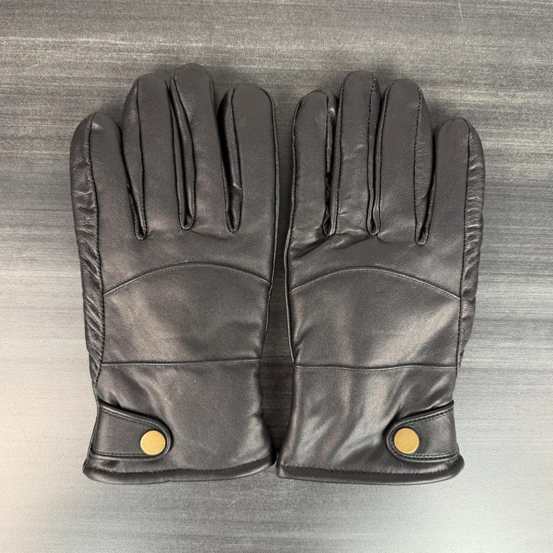 Men’s Sheep Leather Winter Gloves with Thick Fleece-3