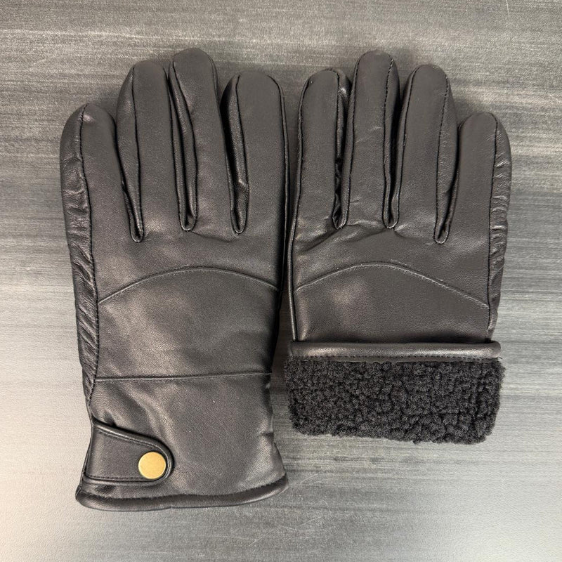 Men’s Sheep Leather Winter Gloves with Thick Fleece-2