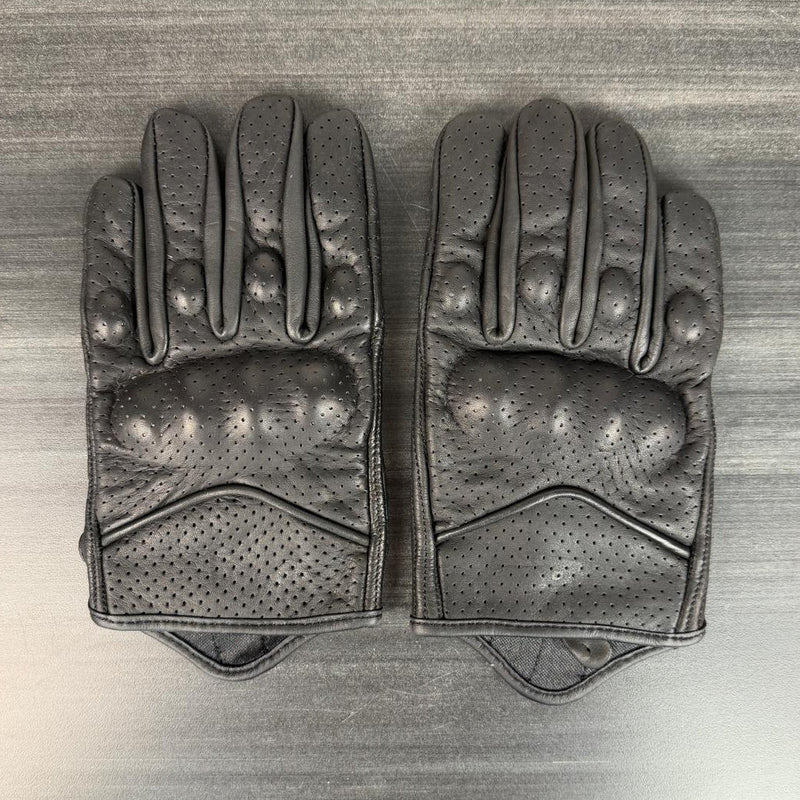 Men's Premium Perforated Goatskin Motorcycle Gloves-3