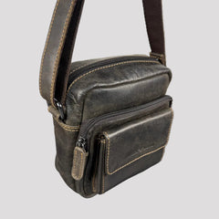 Greenwood Leather Mini-Messenger Bag. Premium Compact Crossbody Travel Organizer-4