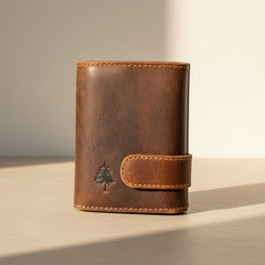 Greenwood Leather Men's Trifold Wallet. Quick-Access Pop-Up Card Ejector-1