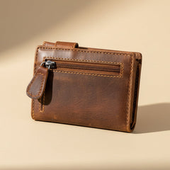 Greenwood Leather Men's Trifold Wallet. Quick-Access Pop-Up Card Ejector-2