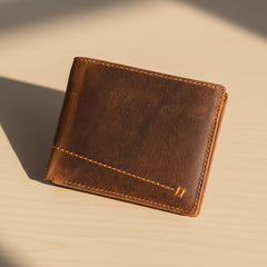 Greenwood Leather Men's Bifold Wallet. Premium RFID Protection Wallet with Flip ID Window-1