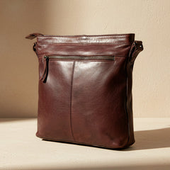 MET Premium Cow Leather Crossbody Bag with Chain Zipper Detail-2