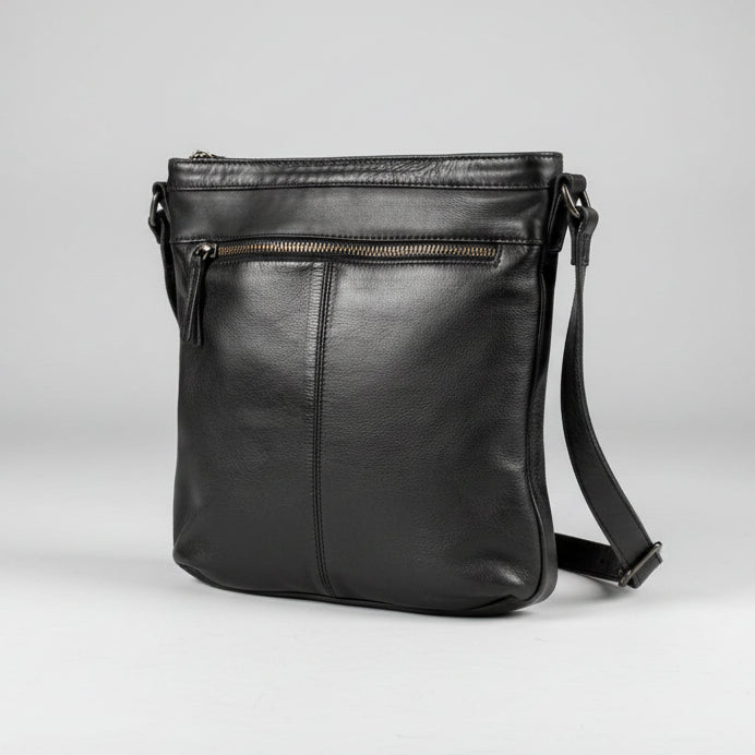 MET Premium Cow Leather Crossbody Bag with Chain Zipper Detail-4