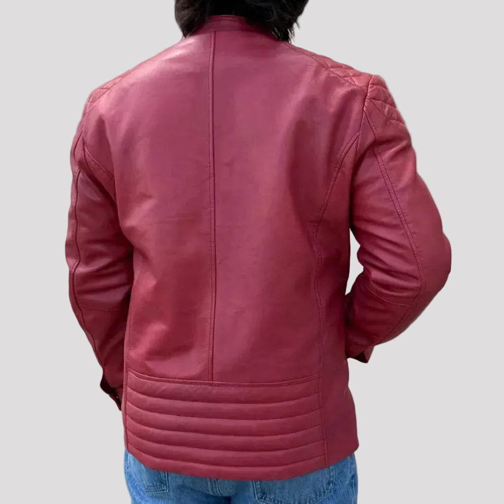 BOL Mens Alvin Lambskin Leather Jacket with Removable Hood-6