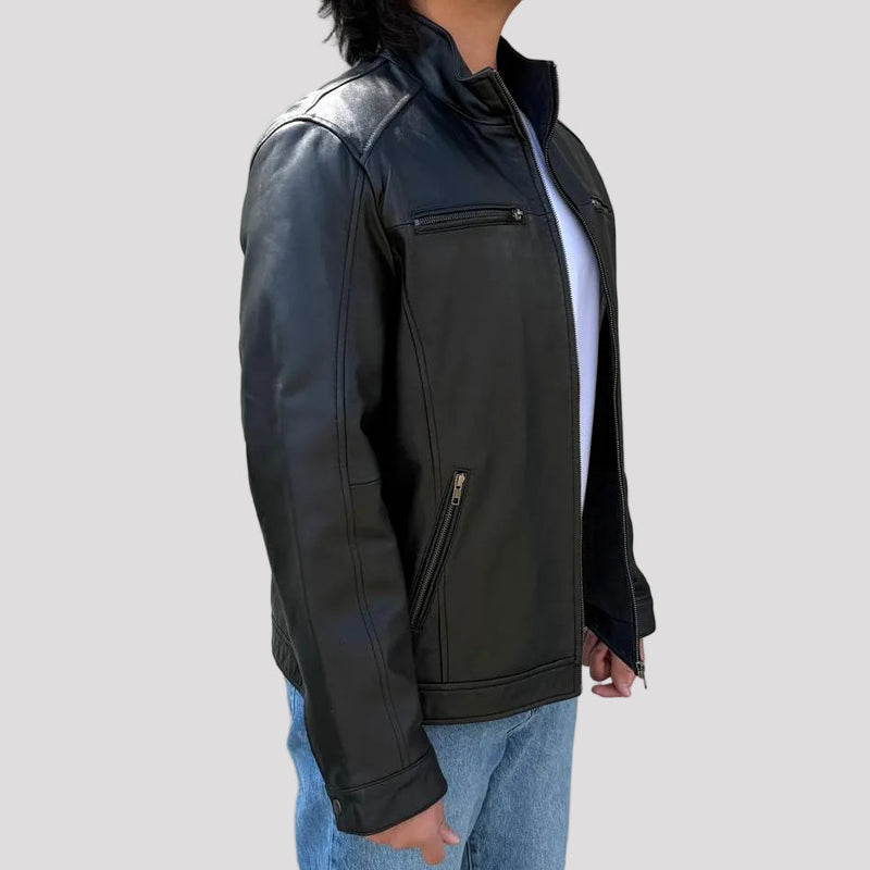 BOL Men's Gen Bomber Lambskin Leather Jacket-4