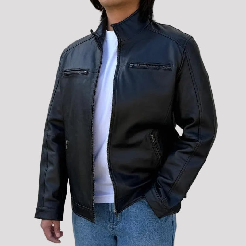 BOL Men's Gen Bomber Lambskin Leather Jacket-6