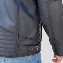 BOL Mens Bally Lambskin Leather Jacket with Removable Hood-4