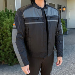 Open Road Men's Armored Textile Motorcycle Jacket-1