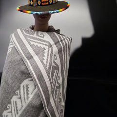 Grey Pure Llama wool Ponchos-3