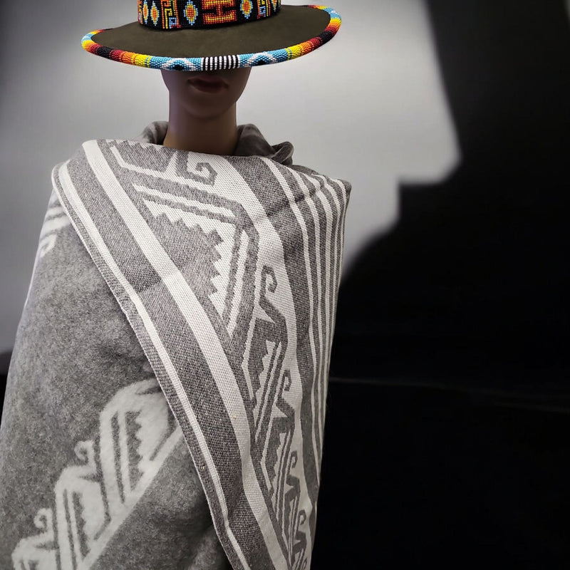 Grey Pure Llama wool Ponchos-3