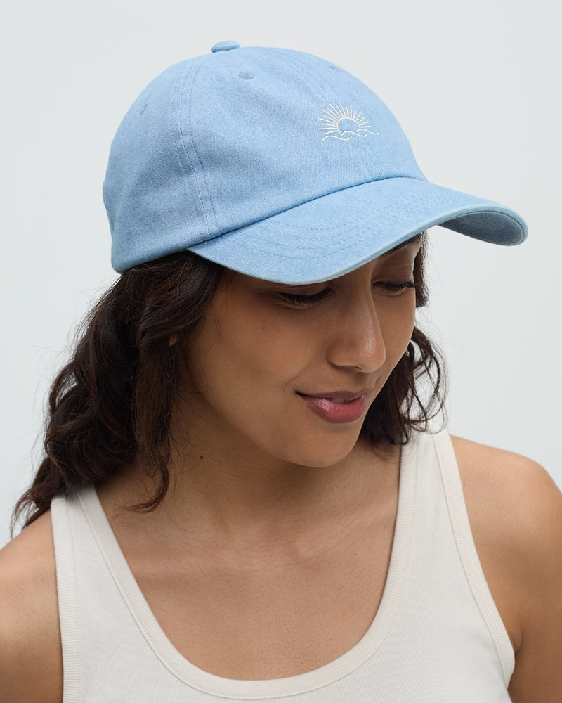 Embroidered Denim Peak Hat-6
