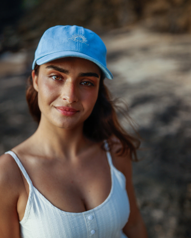 Embroidered Denim Peak Hat-5