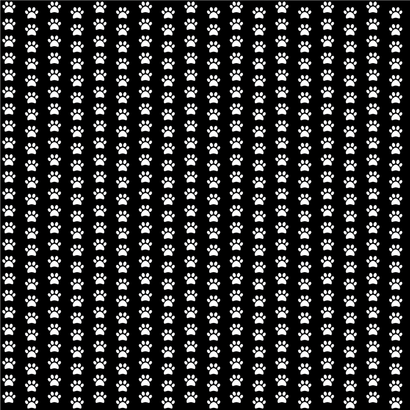 Craft HTV White in Black Paw Pattern-1