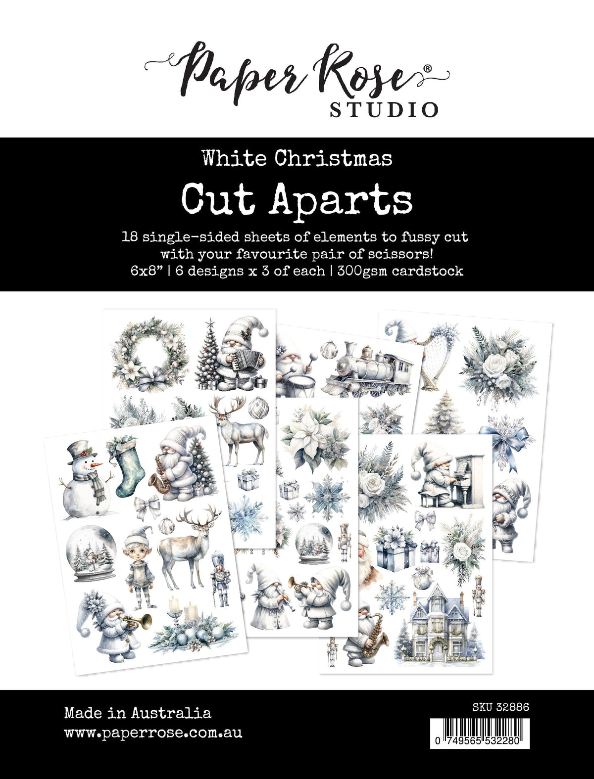White Christmas Cut Aparts Paper Pack 32886-1