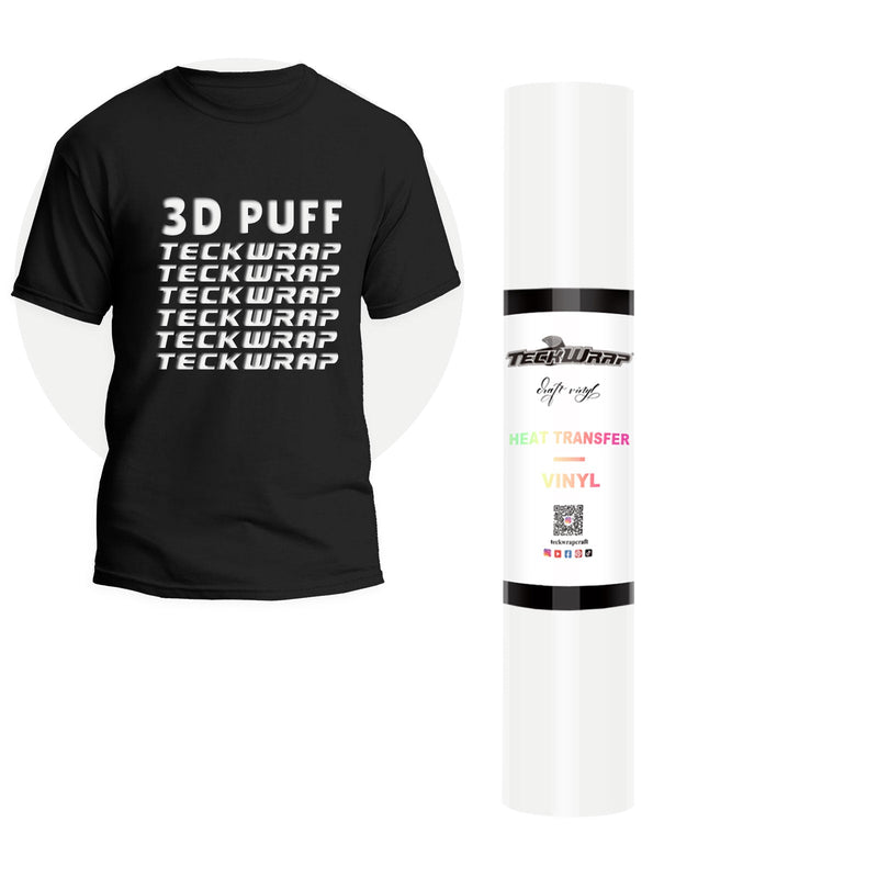 Teckwrap Puff Heat Transfer Vinyl - White | Perfect for 3-D Look-1