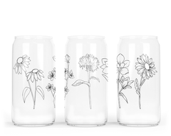 Wildflower Glass Can with Bamboo Lid-1