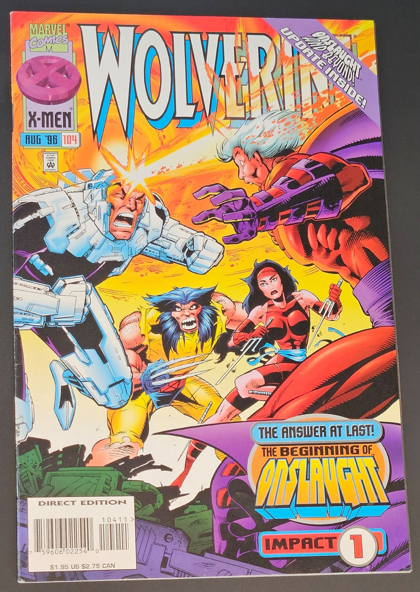 Marvel X-MEN - Wolverine No.104 - Impacto Onslaught 1 (1996)