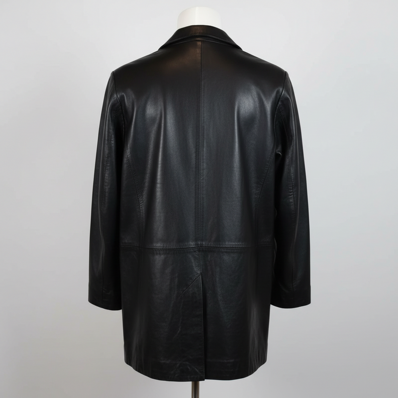 Women's Mid-Length Leather Trench Coat | Leather Jacket-2
