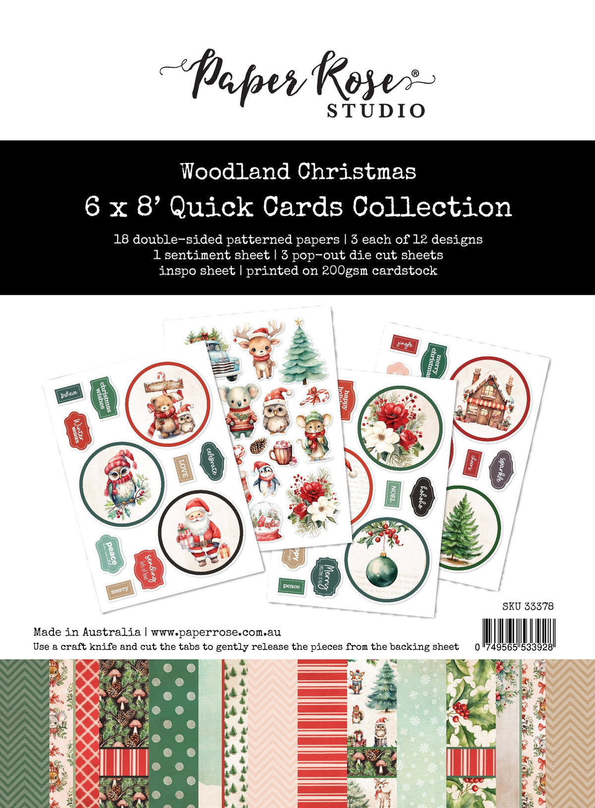 Woodland Christmas 6x8" Quick Cards Collection 33378-1