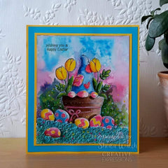 Woodware Clear Singles Flower Pot Gnome 4 in x 6 in Stamp-3