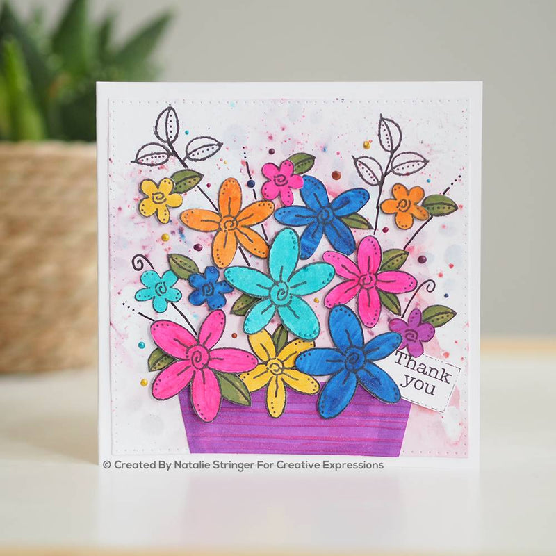 Woodware Clear Singles Daisies 3.8 in x 2.6 in Stamp-4
