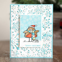 Woodware Clear Singles Tweetmas Robin 3.8 in x 2.6 in Stamp-4