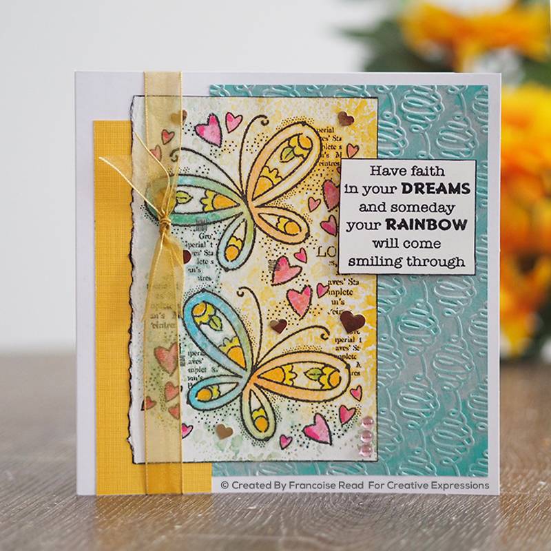 Woodware Clear Singles Butterfly Confetti 4 in x 6 in Stamp-2