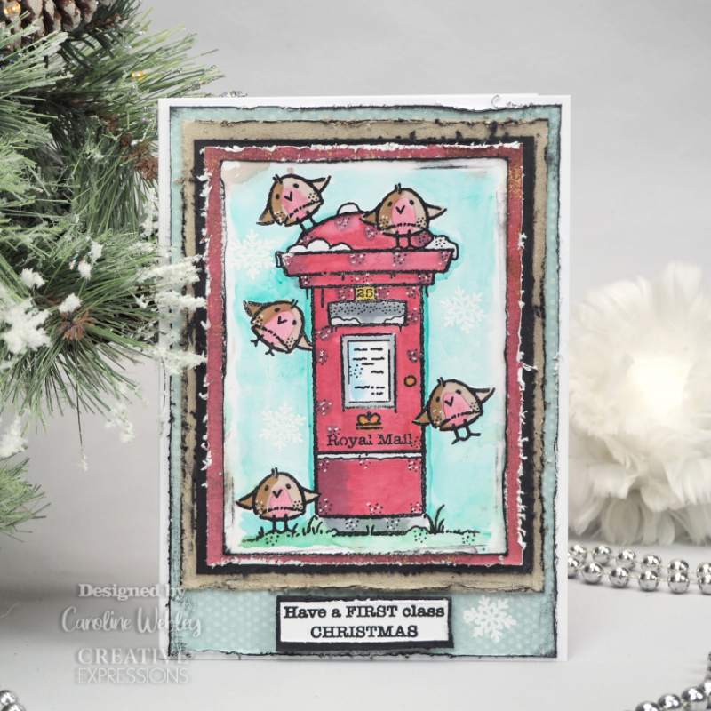 Woodware Clear Singles Robin Post 4 in x 6 in Stamp-3