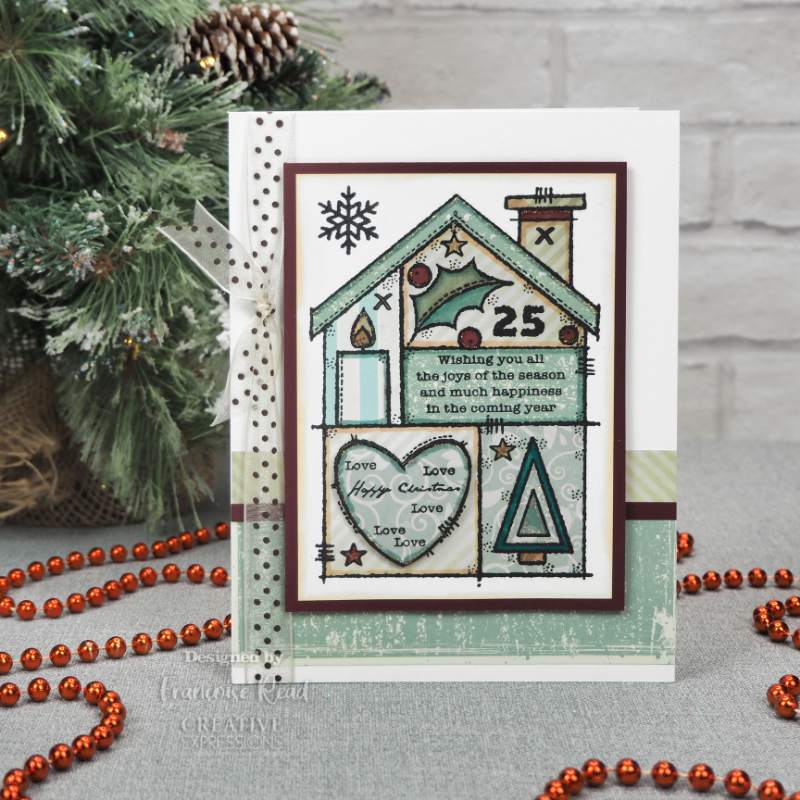 Woodware Clear Singles Christmas House 4 in x 6 in Stamp-6