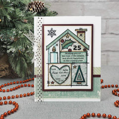 Woodware Clear Singles Christmas House 4 in x 6 in Stamp-6