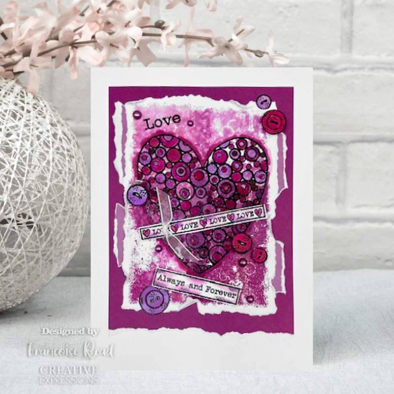 Woodware Clear Singles Love Tape Words 4 in x 6 in Stamp-4