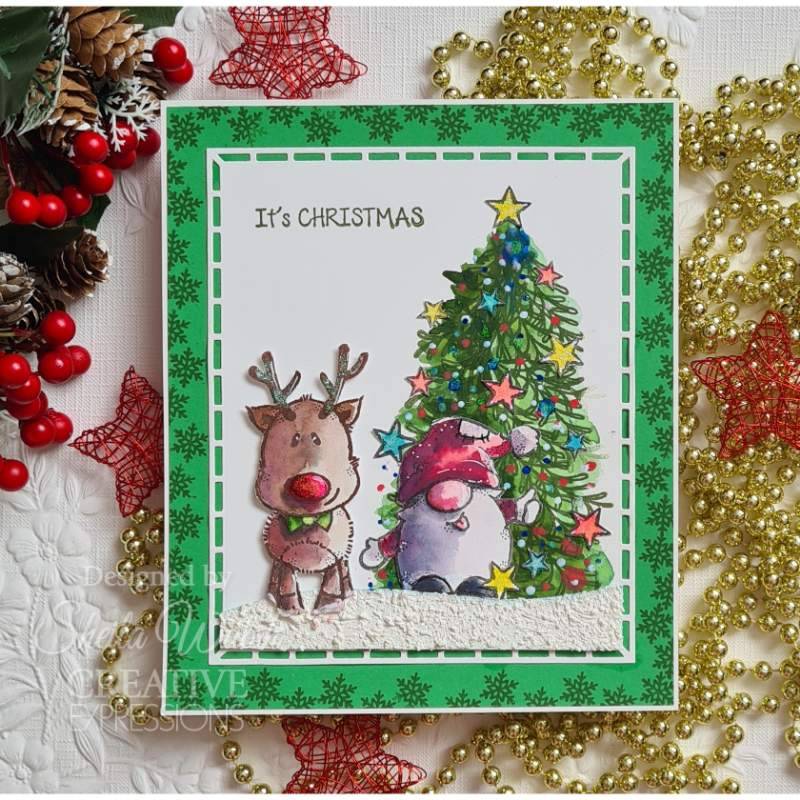 Woodware Clear Singles Mini Rudolph 3 in x 4 in Stamp-5