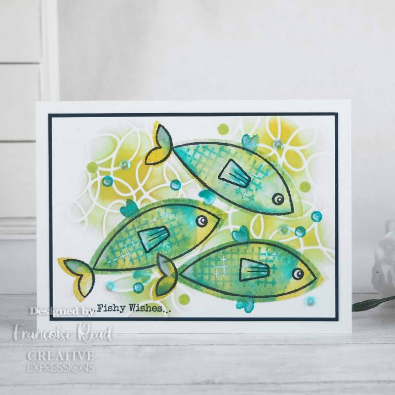 Woodware Clear Singles Build A Fish 6 in x 8 in Stamp-3