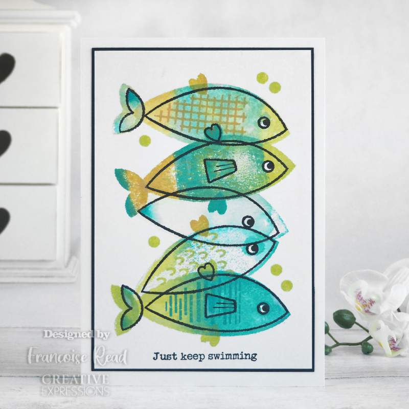 Woodware Clear Singles Build A Fish 6 in x 8 in Stamp-2