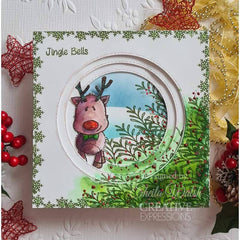 Woodware Clear Singles Mini Rudolph 3 in x 4 in Stamp-4