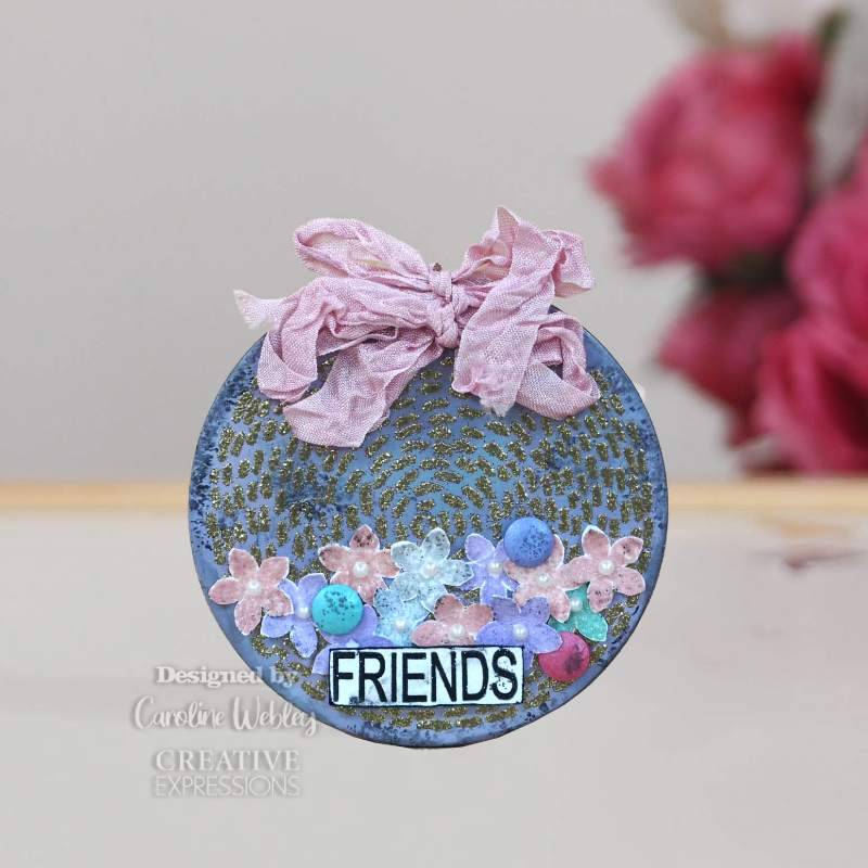 Woodware Clear Singles Stitched Circle 4 in x 4 in Stamp-4