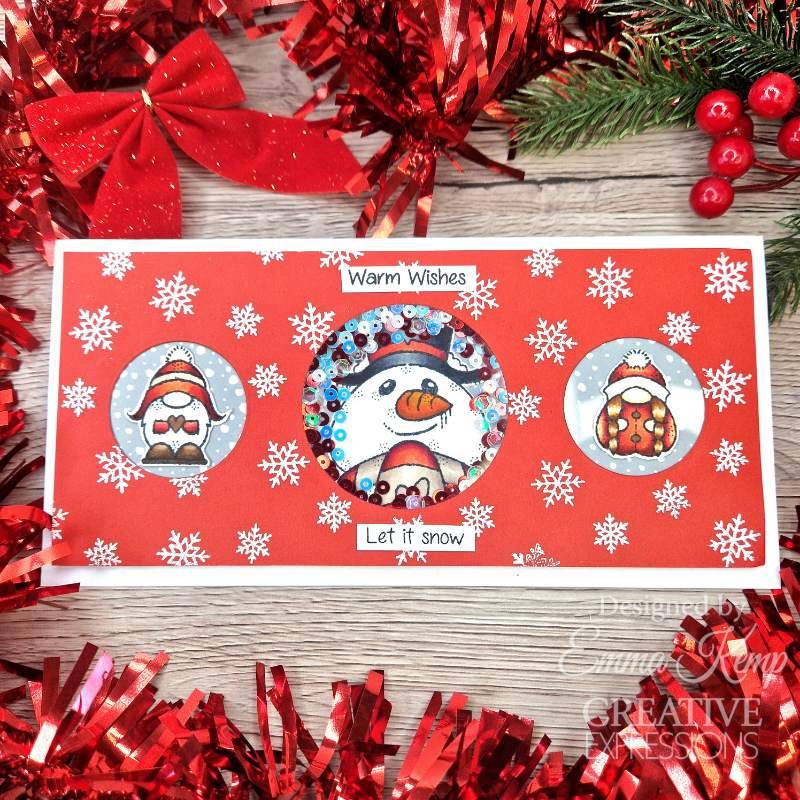 Woodware Clear Singles Snow Gnomes 4 in x 6 in Stamp Set-4