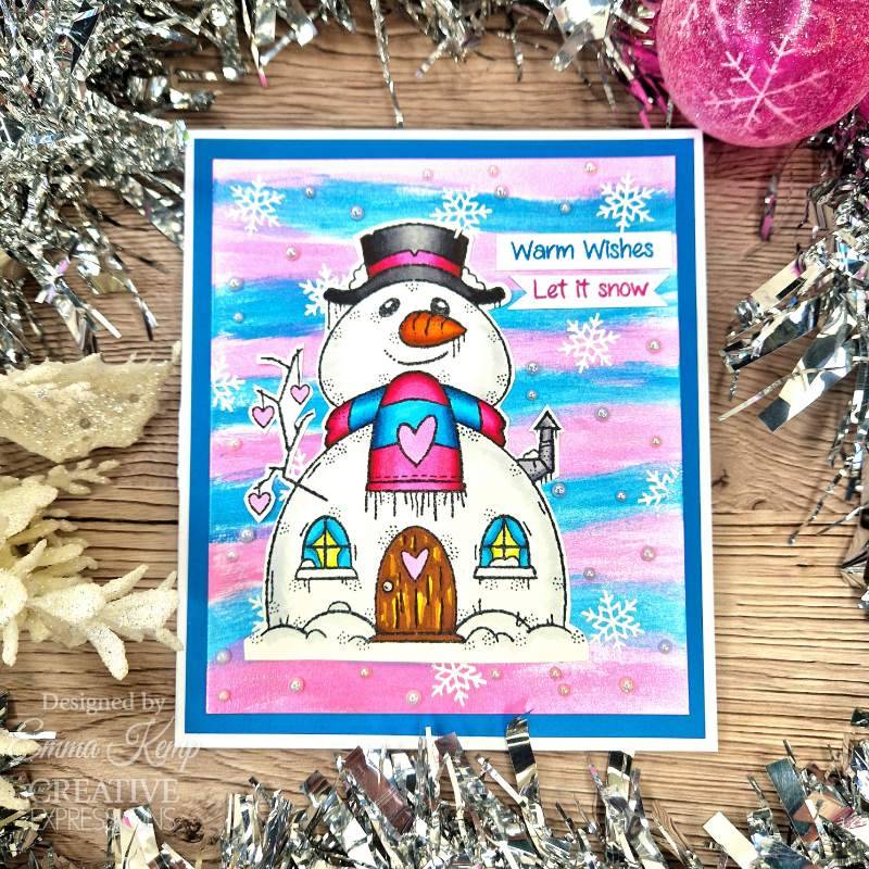Woodware Clear Singles Snow Gnomes 4 in x 6 in Stamp Set-3
