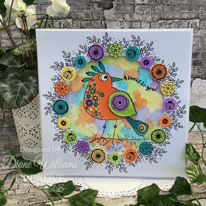 Woodware Clear Singles Bubble Birds Lola 4 in x 6 in Stamp Set-3