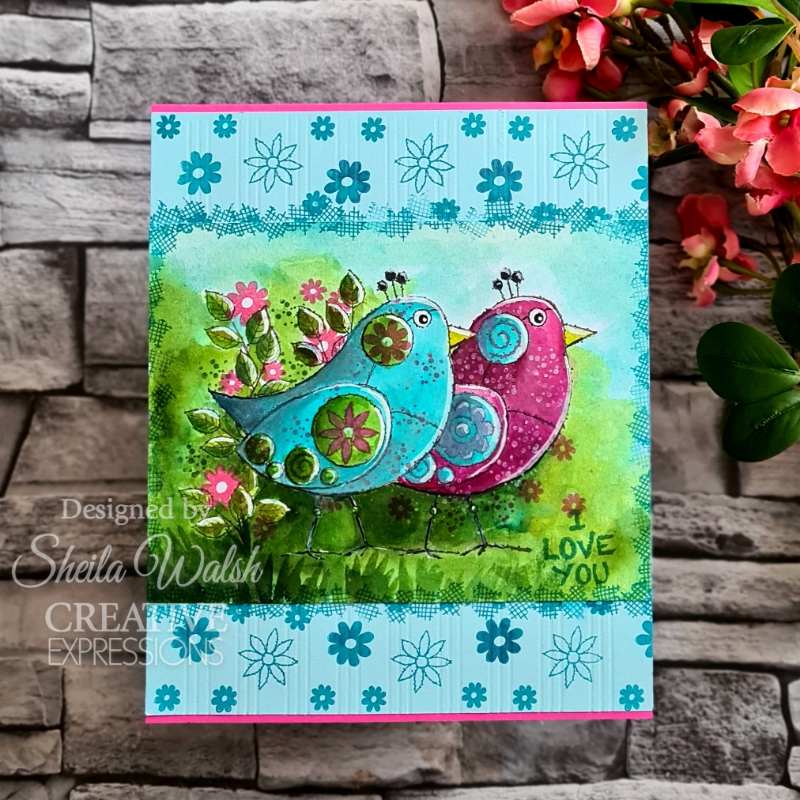 Woodware Clear Singles Bubble Birds Diego 4 in x 6 in Stamp Set-2