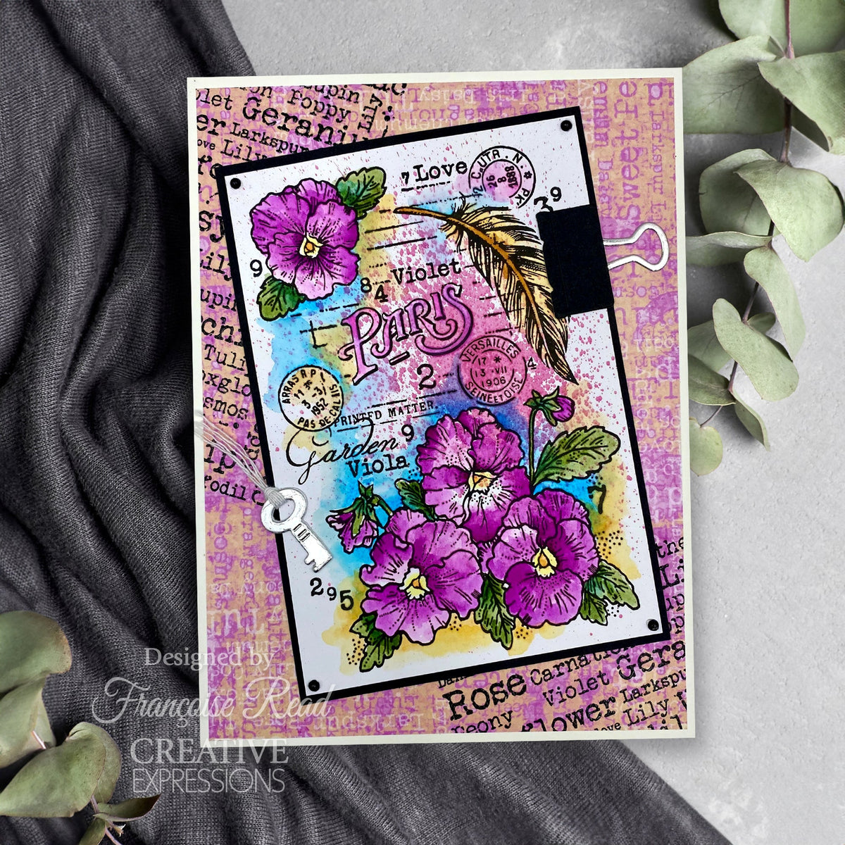 Woodware Clear Singles Flower Names 4 in x 6 in Stamp Set-2