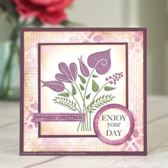 Woodware Clear Singles Fantasy Flower Set 4 in x 6 in Stamp-2